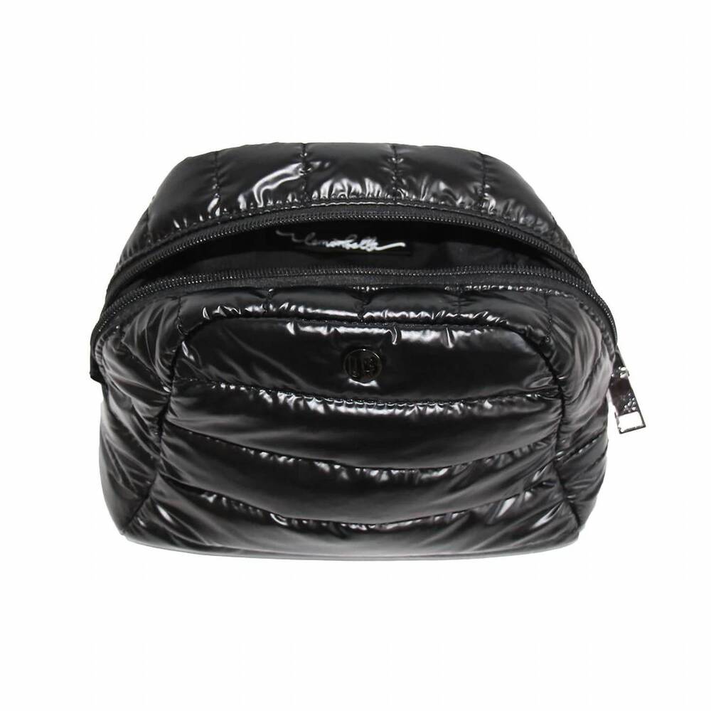 NEW LEMONBELLA women's cosmetic traveler in glossy black